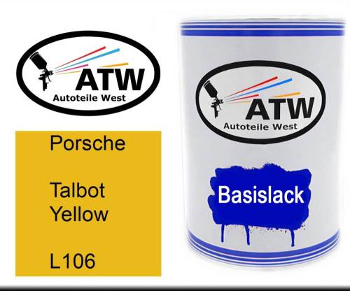 Porsche, Talbot Yellow, L106: 500ml Lackdose, von ATW Autoteile West.